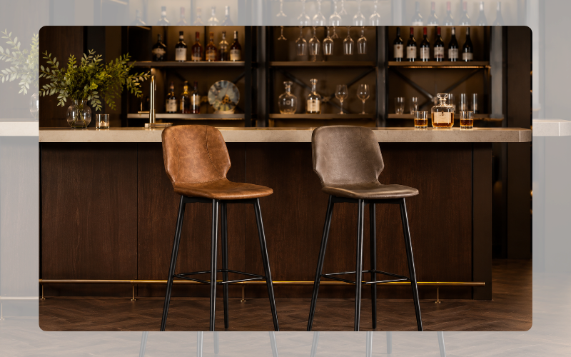 Ghế bar bọc da thật 1